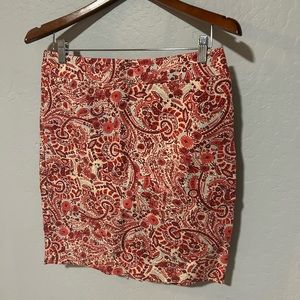 Red and pink design skirt by loft in a size 10!